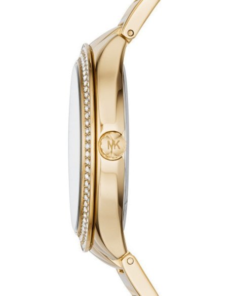 Michael Kors Kerry Green Dial Gold Steel Strap Watch for Women - MK3409