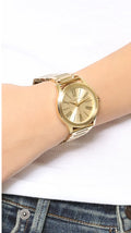  Shop Authentic Michael Kors Hartman Quartz Gold Dial Gold Steel Strap Watch For Women - MK3490 - Luxxuri