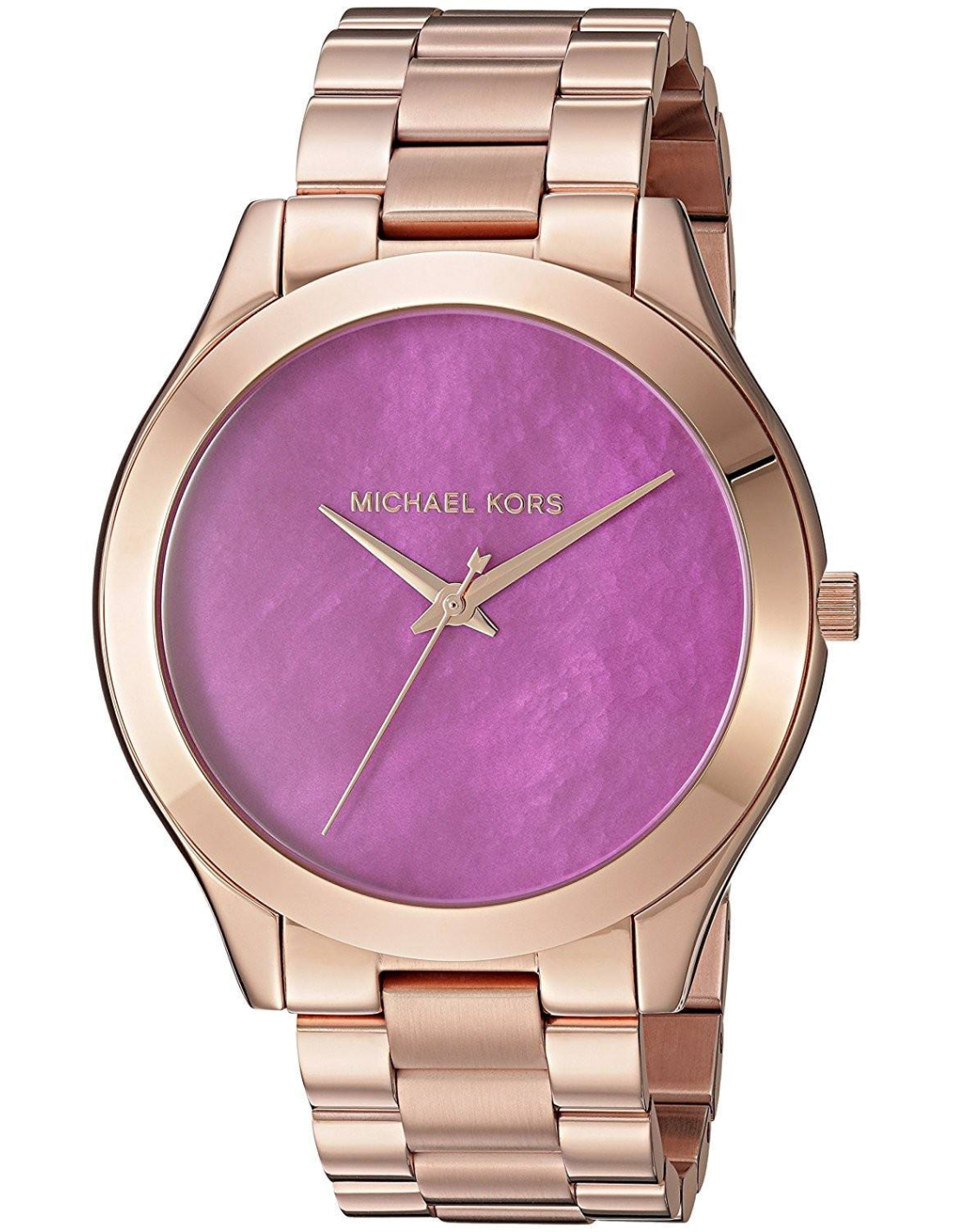 Michael Kors Runway Pink Dial Rose Gold Steel Strap Watch for Women - MK3550
