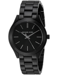 Michael Kors Mini Slim Runway Black Dial Black Steel Strap Watch for Women - MK3587