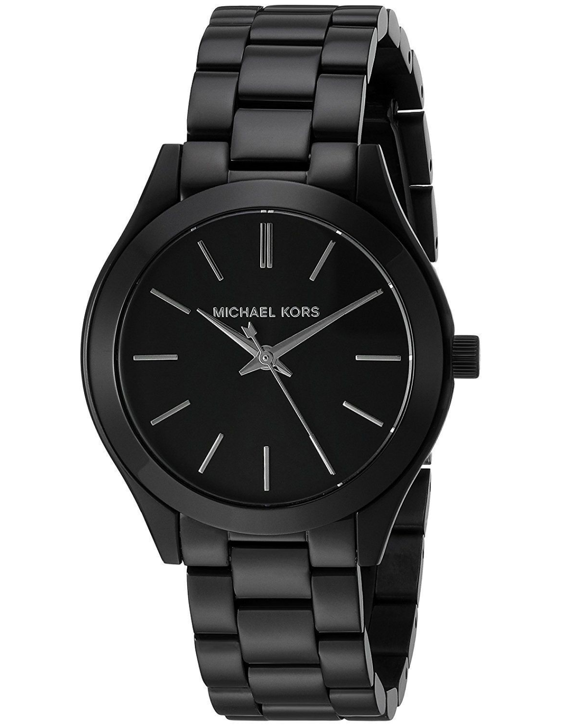 Michael Kors Mini Slim Runway Black Dial Black Steel Strap Watch for Women - MK3587