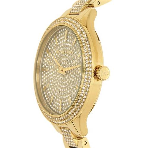  Shop Authentic Michael Kors Slim Runway Crystals Gold Dial Gold Steel Strap Watch for Women - MK3632 - Luxxuri