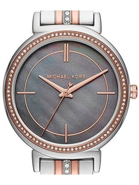  Shop Authentic Michael Kors Cinthia Mother of Pearl Grey Dial Two Tone Steel Strap Watch for Women - MK3642 - Luxxuri