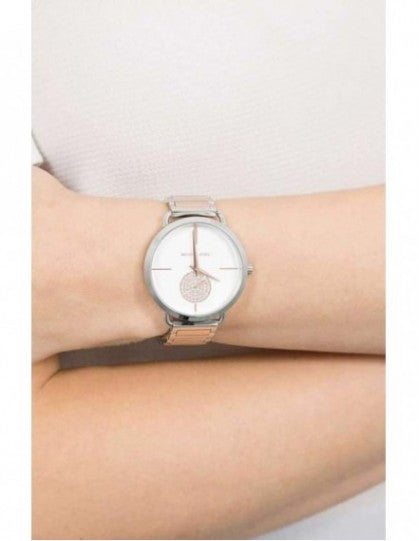  Shop Authentic Michael Kors Portia Quartz Silver Dial Two Tone Steel Strap Watch For Women - MK3709 - Luxxuri