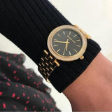  Shop Authentic Michael Kors Mini Darci Quartz Black Dial Gold Steel Strap Watch For Women - MK3738 - Luxxuri