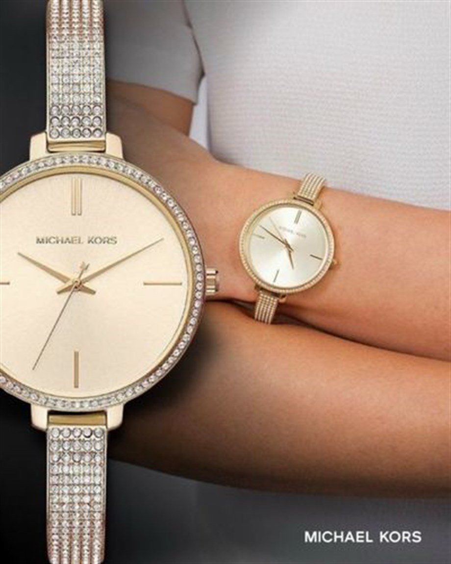  Shop Authentic Michael Kors Jaryn Quartz Gold Dial Gold Steel Strap Watch For Women - MK3784 - Luxxuri