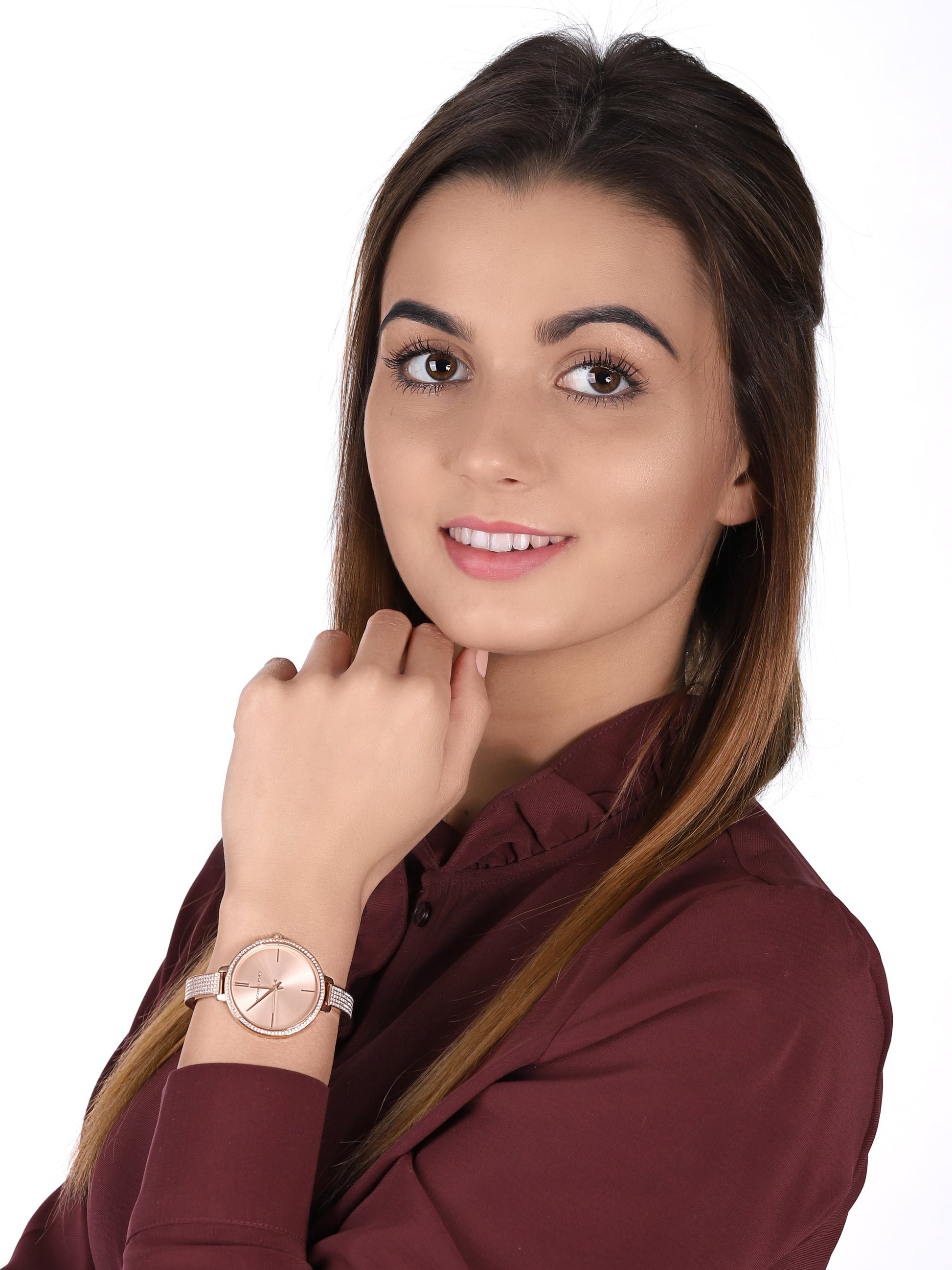  Shop Authentic Michael Kors Jaryn Quartz Rose Gold Dial Rose Gold Steel Strap Watch For Women - MK3785 - Luxxuri