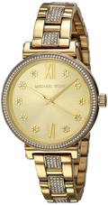 Michael Kors Sofie Quartz Gold Dial Gold Steel Strap Watch For Women - MK3881