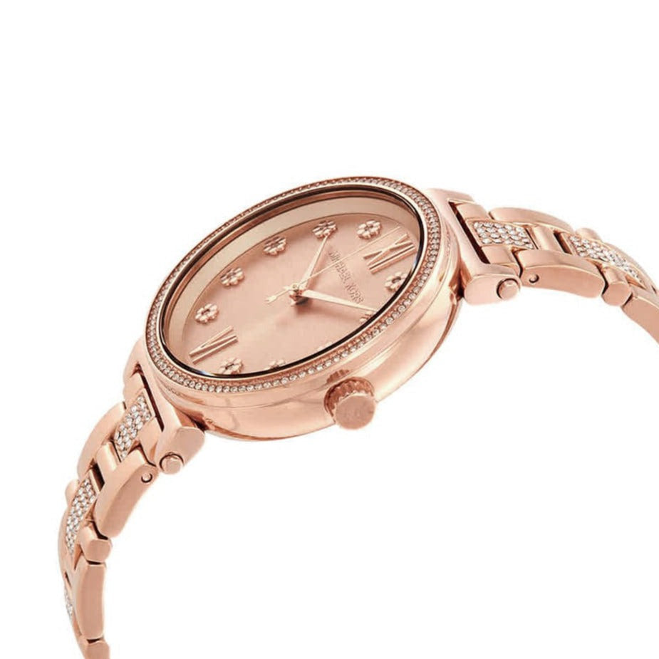  Shop Authentic Michael Kors Sofie Quartz Rose Gold Dial Rose Gold Steel Strap Watch For Women - MK3882 - Luxxuri
