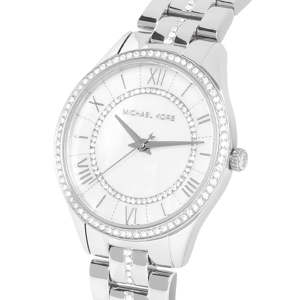  Shop Authentic Michael Kors Lauryn Mother of Pearl Dial Silver Steel Strap Watch for Women - MK3900 - Luxxuri