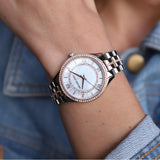  Shop Authentic Michael Kors Lauryn Mother of Pearl Dial Two Tone Steel Strap Watch For Women - MK3979 - Luxxuri