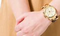 Michael Kors Runway Gold Dial Two Tone Steel Strap Watch for Women - MK4222
