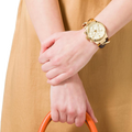 Michael Kors Runway Gold Dial Two Tone Steel Strap Watch for Women - MK4222