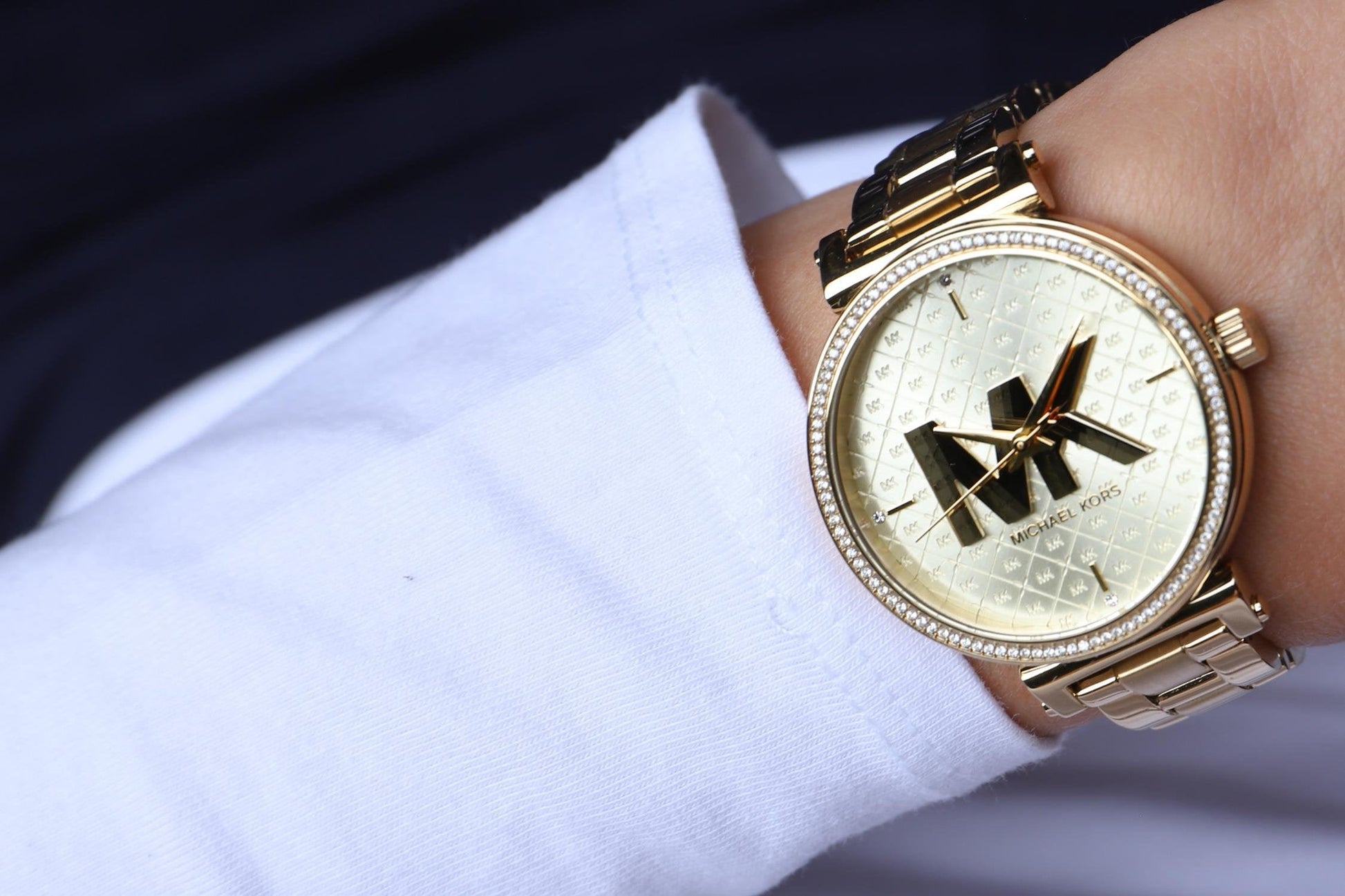 Michael Kors Sofie Quartz Gold Dial Gold Steel Strap Watch For Women - MK4334