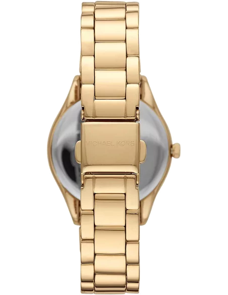 Michael Kors Lauryn Quartz Mother of Pearl Gold Dial Gold Steel Strap Watch For Women - MK4490