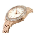 Shop Authentic Michael Kors Lilane Three Hand Mother of Pearl White Dial Rose Gold Steel Strap Watch For Women - MK4557 - Luxxuri