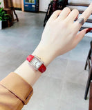  Shop Authentic Michael Kors Emery Quartz Diamonds Silver Dial Red Leather Strap Watch For Women - MK4689 - Luxxuri