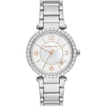  Shop Authentic Michael Kors Parker Three Hand Mother of Pearl White Dial Silver Steel Strap Watch For Women - MK4694 - Luxxuri