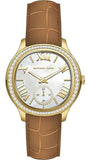  Shop Authentic Michael Kors Sage Three-Hand Mother of Pearl White Dial Brown Leather Strap Watch for Women - MK4819 - Luxxuri