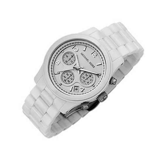  Shop Authentic Michael Kors Runway White Ceramic Dial White Steel Strap Watch for Women - MK5161 - Luxxuri