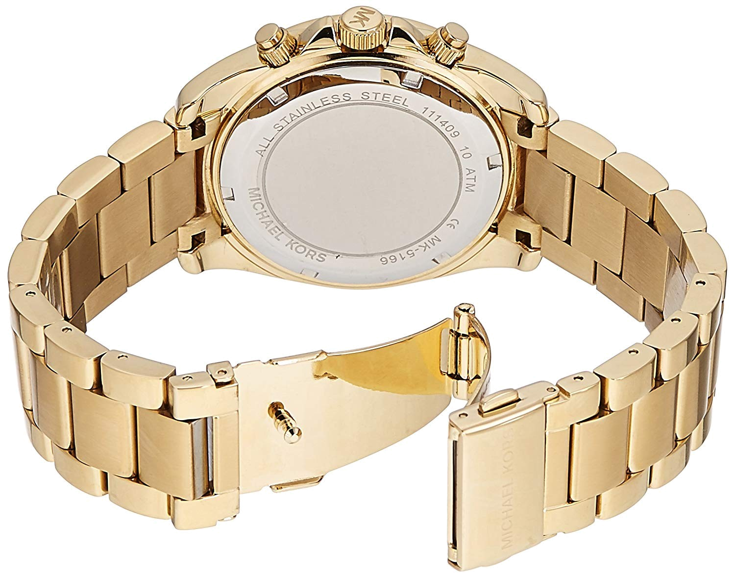 Michael Kors Runway Gold Dial Gold Steel Strap Watch for Women - MK5166