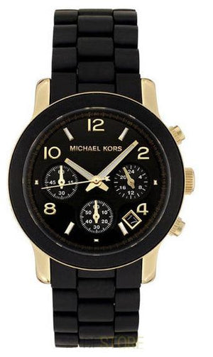  Shop Authentic Michael Kors Runway Black Dial Black Silicone Strap Watch for Women - MK5191 - Luxxuri