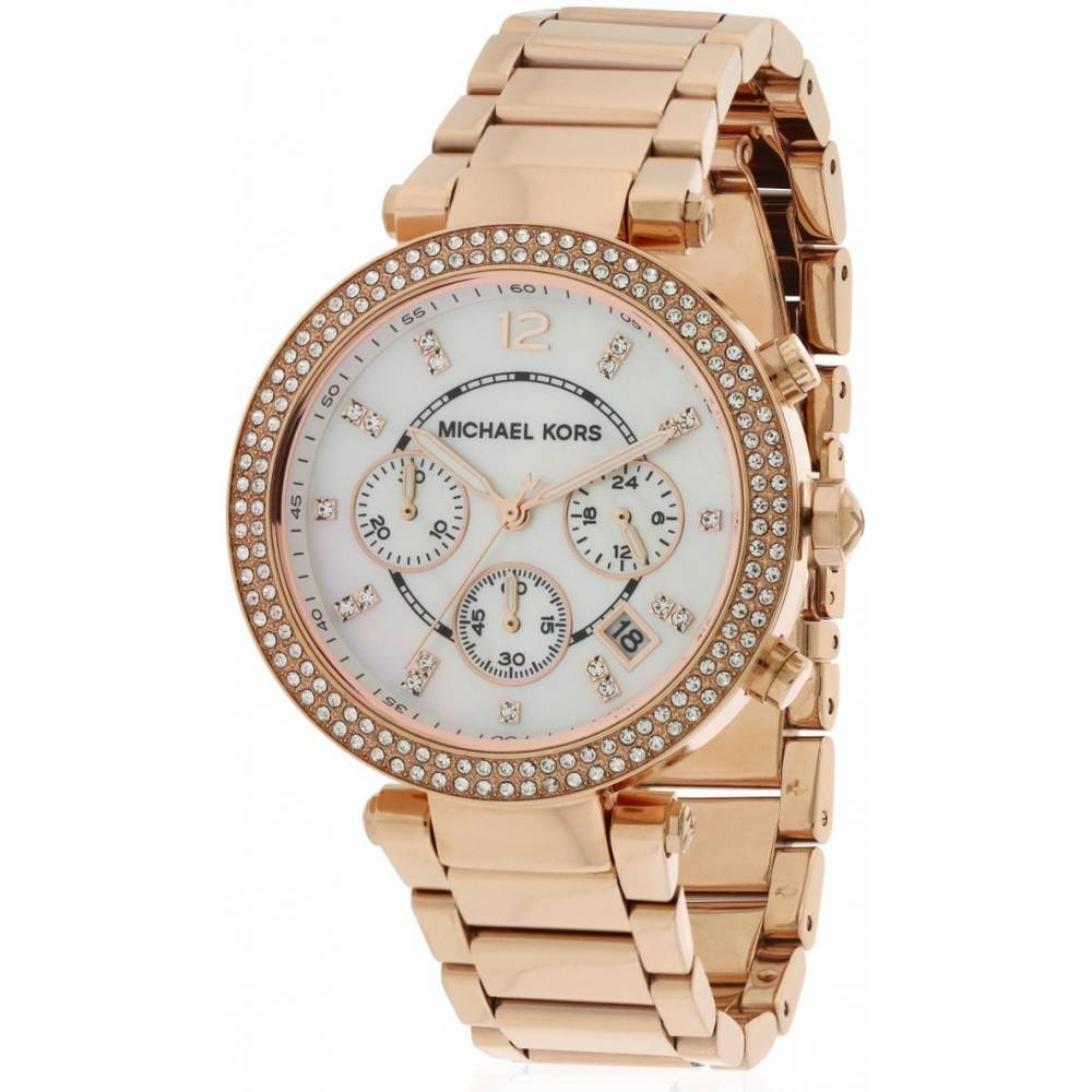  Shop Authentic Michael Kors Parker White Dial with Diamonds Rose Gold Steel Strap Watch for Women - MK5491 - Luxxuri