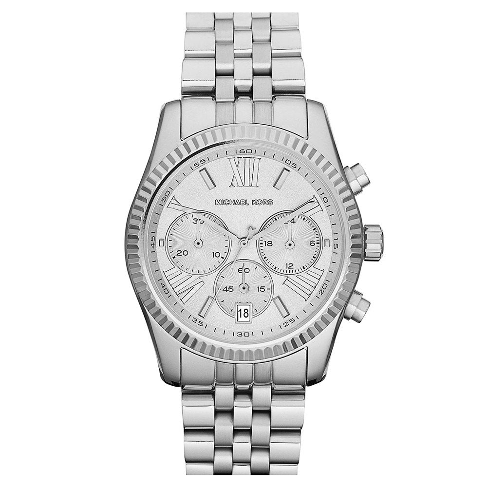  Shop Authentic Michael Kors Lexington Silver Dial Silver Steel Strap Watch for Women - MK5555 - Luxxuri