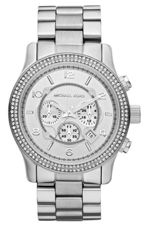  Shop Authentic Michael Kors Runway Chronograph Quartz Silver Dial Silver Steel Strap Watch For Women - MK5574 - Luxxuri