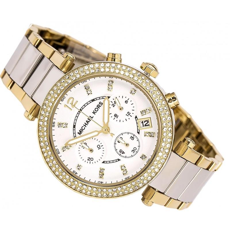  Shop Authentic Michael Kors Parker Chronograph Silver Dial Two Tone Steel Strap Watch For Women - MK5687 - Luxxuri