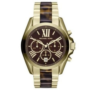  Shop Authentic Michael Kors Bradshaw Chronograph Brown Dial Two Tone Steel Strap Watch For Women - MK5696 - Luxxuri