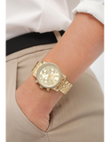  Shop Authentic Michael Kors Runway Chronograph Gold Dial Gold Steel Strap Watch For Women - MK5698 - Luxxuri