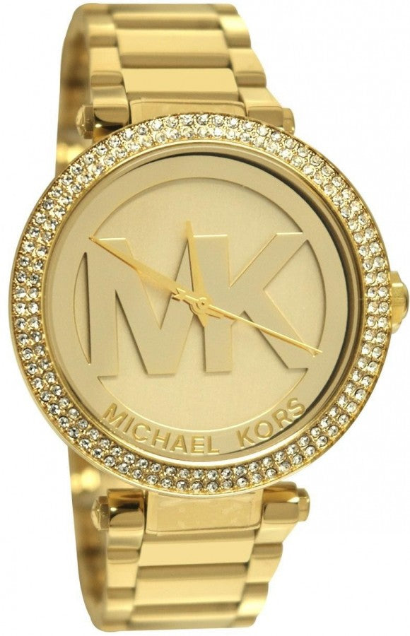  Shop Authentic Michael Kors Parker Diamonds Gold Dial Gold Steel Strap Watch for Women - MK5784 - Luxxuri