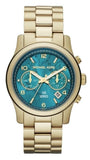  Shop Authentic Michael Kors Runway Hunger Stop100 Series Blue Dial Gold Steel Strap Watch for Women - MK5815 - Luxxuri
