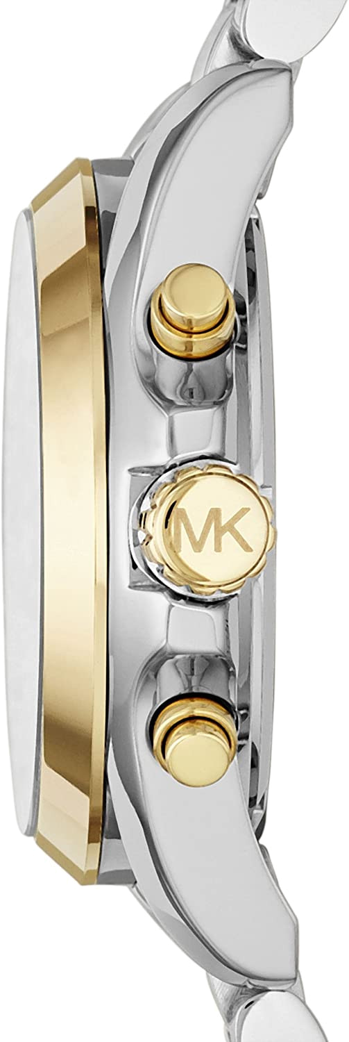 Michael Kors Bradshaw Chronograph Silver Dial Two Tone Steel Strap Watch For Women - MK5855