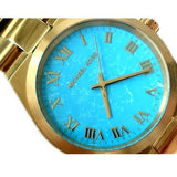  Shop Authentic Michael Kors Channing Turquoise Dial Gold Steel Strap Watch For Women - MK5894 - Luxxuri