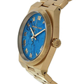 Michael Kors Channing Turquoise Dial Gold Steel Strap Watch For Women - MK5894
