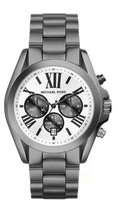 Michael Kors Bradshaw Chronograph Quartz White Dial Grey Steel Strap Watch For Men - MK5952