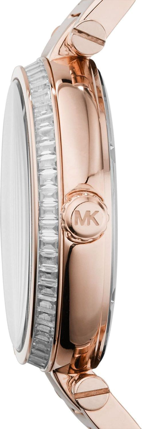 Michael Kors Skylar Maroon Dial Rose Gold Steel Strap Watch for Women - MK6086