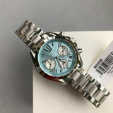  Shop Authentic Michael Kors Bradshaw Chronograph Blue Dial Silver Steel Strap Watch For Women - MK6098 - Luxxuri