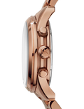Michael Kors Runway Chronograph Purple Dial Rose Gold Steel Strap Watch For Women - MK6163