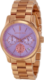  Shop Authentic Michael Kors Runway Chronograph Purple Dial Rose Gold Steel Strap Watch For Women - MK6163 - Luxxuri