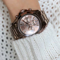  Shop Authentic Michael Kors Bradshaw Chronograph Brown Dial Brown Steel Strap Watch For Women - MK6247 - Luxxuri