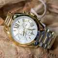  Shop Authentic Michael Kors Bradshaw Chronograph White Dial Gold Steel Strap Watch For Women - MK6266 - Luxxuri