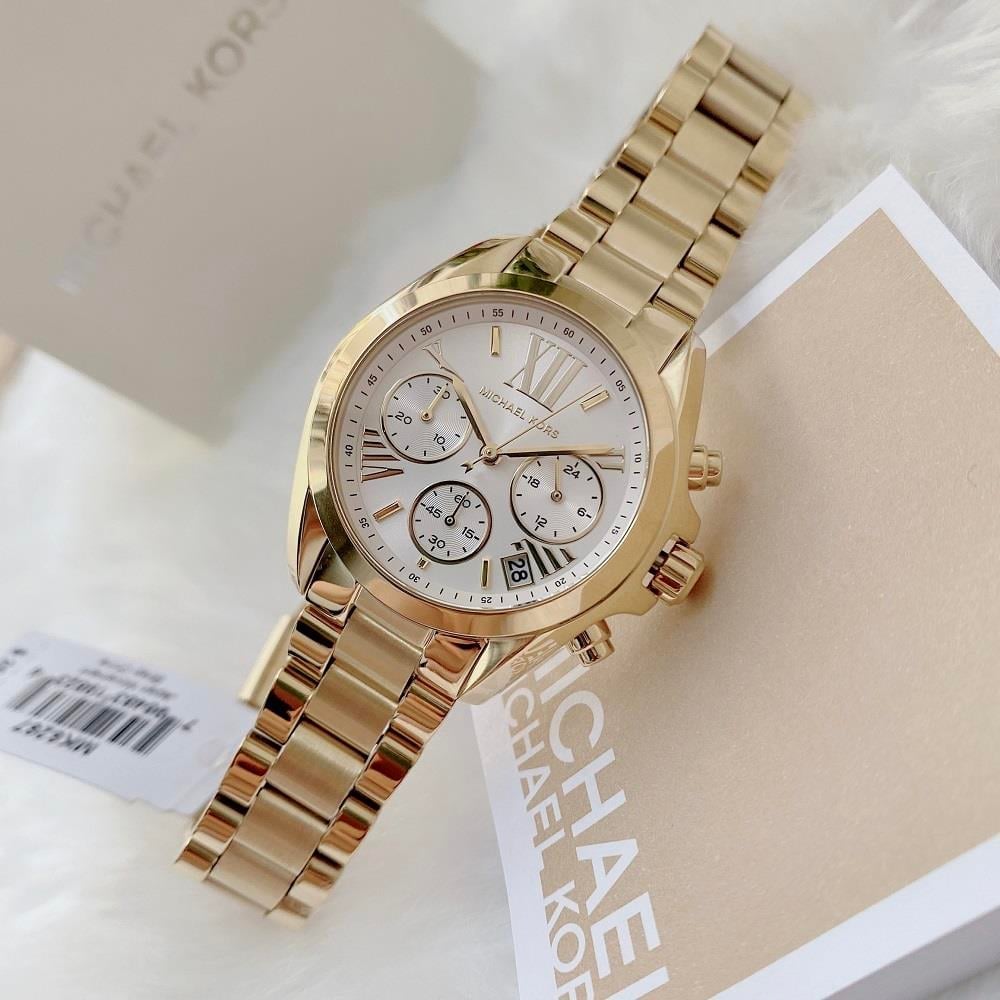  Shop Authentic Michael Kors Lexington Quartz Gold Dial Gold Steel Strap Watch For Women - MK6267 - Luxxuri