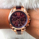  Shop Authentic Michael Kors Bradshaw Burgundy Dial Two Tone Steel Strap Watch for Women - MK6270 - Luxxuri