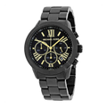 Michael Kors Brecken Chronograph Black Dial Black Steel Strap Watch for Women - MK6302
