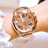  Shop Authentic Michael Kors Bradshaw Chronograph Rose Gold Dial Rose Gold Steel Strap Watch For Women - MK6321 - Luxxuri