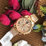  Shop Authentic Michael Kors Bradshaw Chronograph Rose Gold Dial Rose Gold Steel Strap Watch For Women - MK6321 - Luxxuri