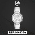 Michael Kors Parker Chronograph Silver Dial Silver Steel Strap Watch For Women - MK6354